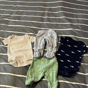 Misc Kids: Gray Stripes, Green w/dinosaurs, Gray w/sharks, Navy sharks